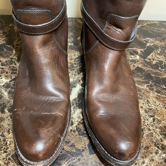 Frye Melissa Logo Boots Saddle Knee Riding Size 8.5 - Picture 16 of 16